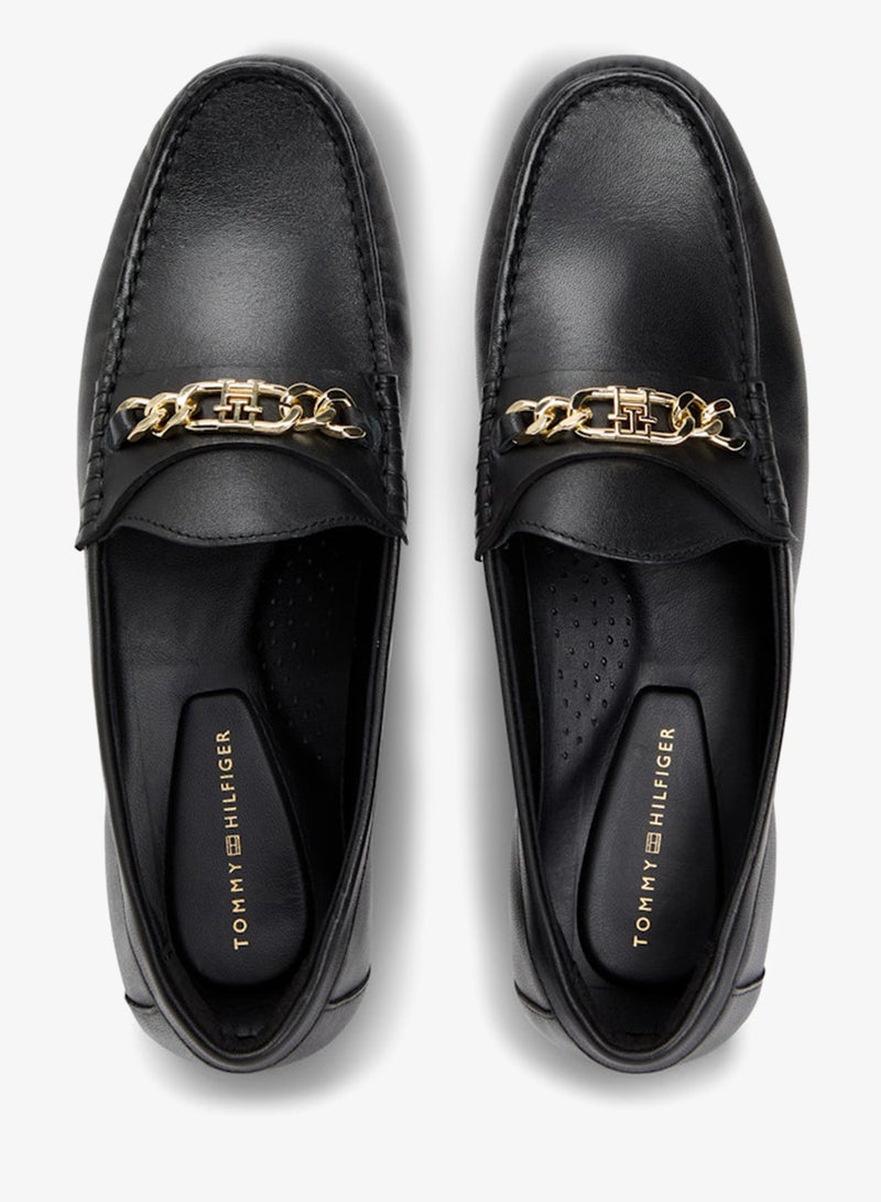 TOMMY HILFIGER Chain Horsebit Leather Loafers - Image 5